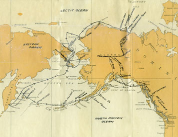 Old Alaska Map - Louis Lane Voyage