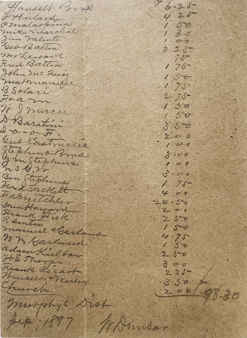 Murphys Electric Bill September 1897