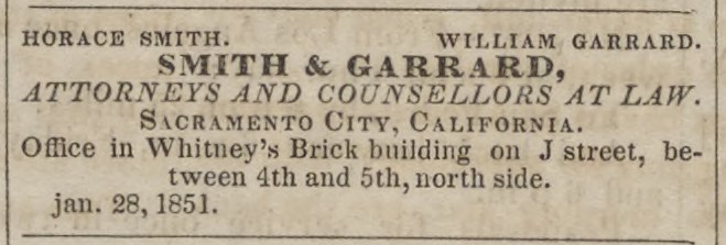 Smith & Garrard, Attorneys and Counsellors at Law, January 28, 1851